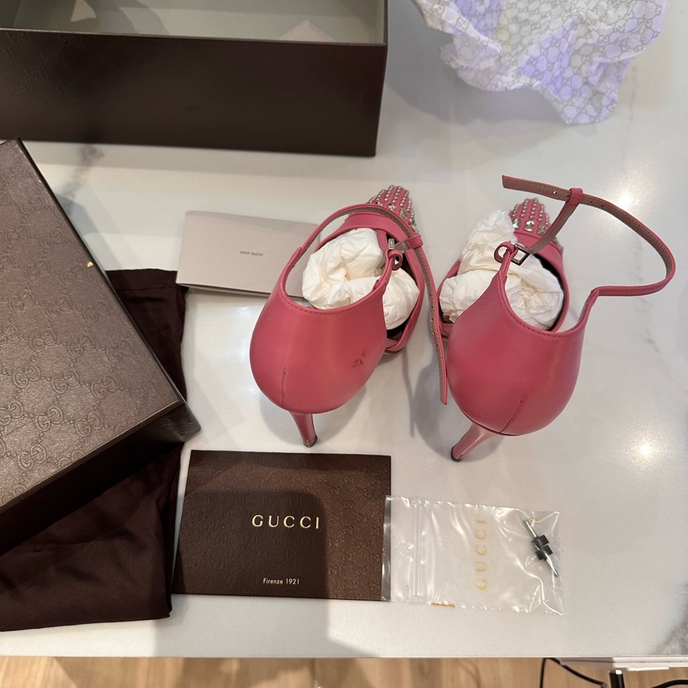 GUCCI MALAGA KID GLOSSY PINK size37.5